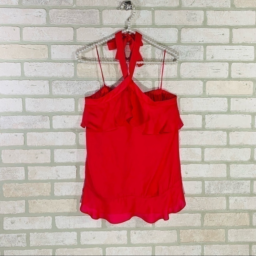 Parker Nashley Silk Blend Ruffle Halter Top Size S - Picture 2 of 9